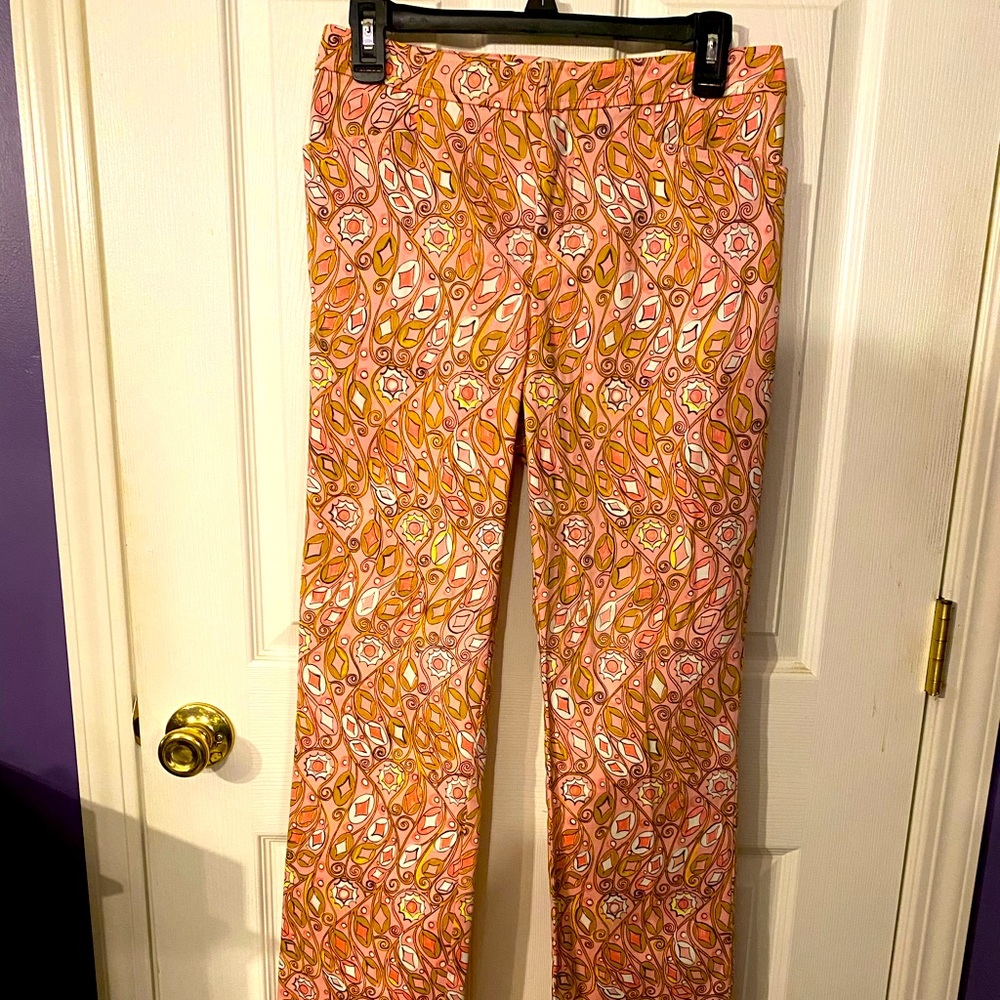 Don Caster Sz 4 ladies pants! 28/32 New with tags! Orange/green/yellow print!